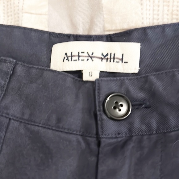 NEW Alex Mill Navy Pleated Tapered cotton trouser pants women size 6 - Picture 5 of 7